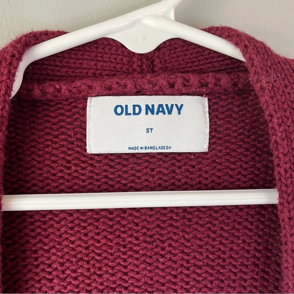 Old Navy Girls Burgundy Open Front Cardigan